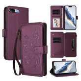 Butterfly Love Flower Multi-card Zipper Wallet Leather Phone Case